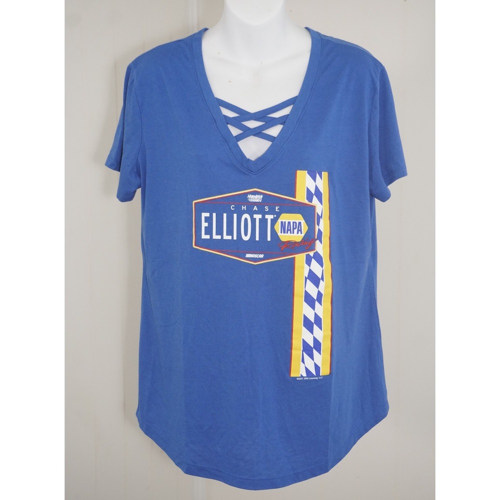 Boxercraft XL Blue Chase Elliott Napa Racing V-Neck T-Shirt